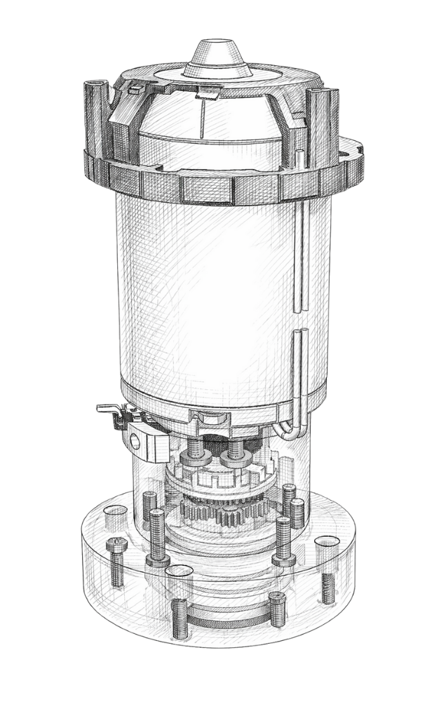 Machine spéciale dessin au crayon réducteur